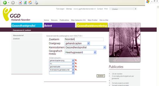 Zoekscherm Hollands Noorden